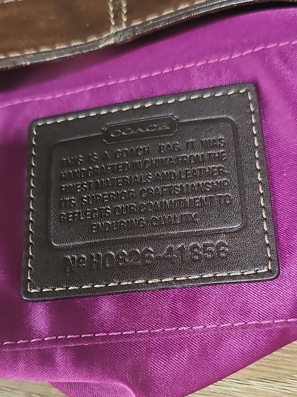 Coach 41856 Y2k Brown Monogram Mini Shoulder Bag with Leather Trim - Picture 6 of 7